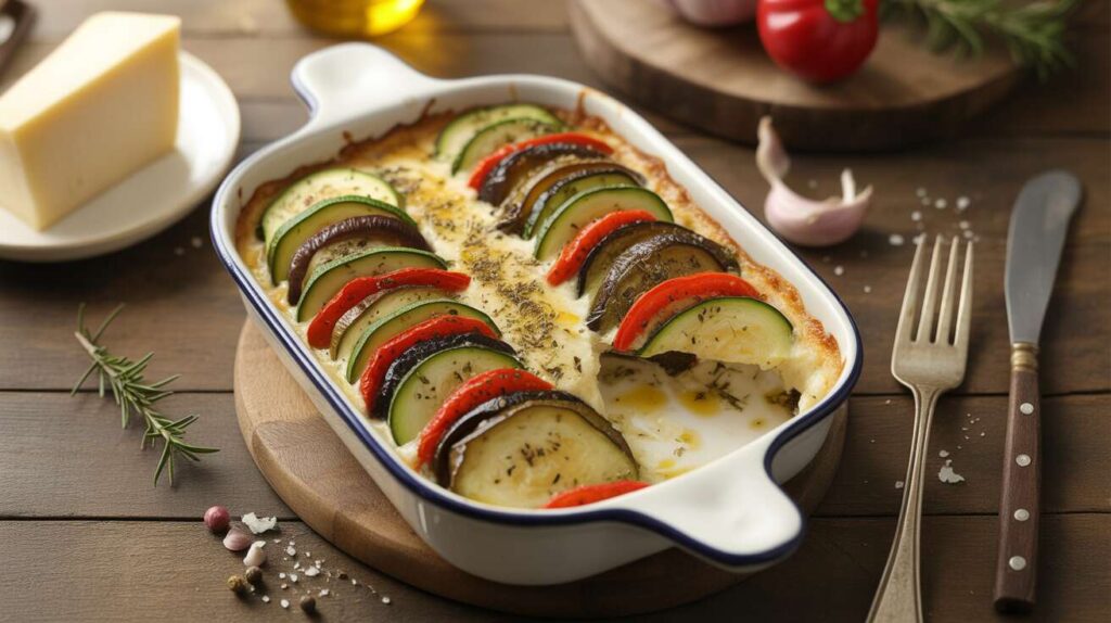 Gratin de légumes du soleil au fromage frais : recette savoureuse