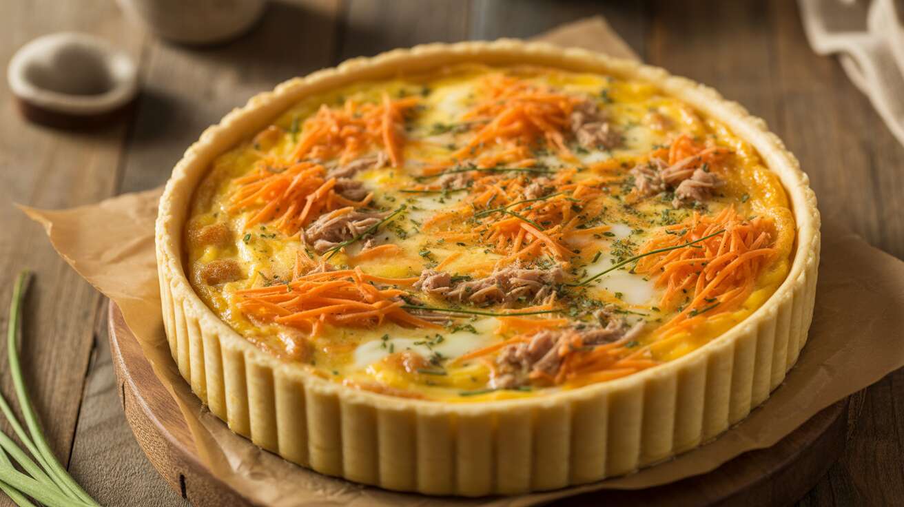 Recette : quiche d'été aux carottes et mousse de thon légère