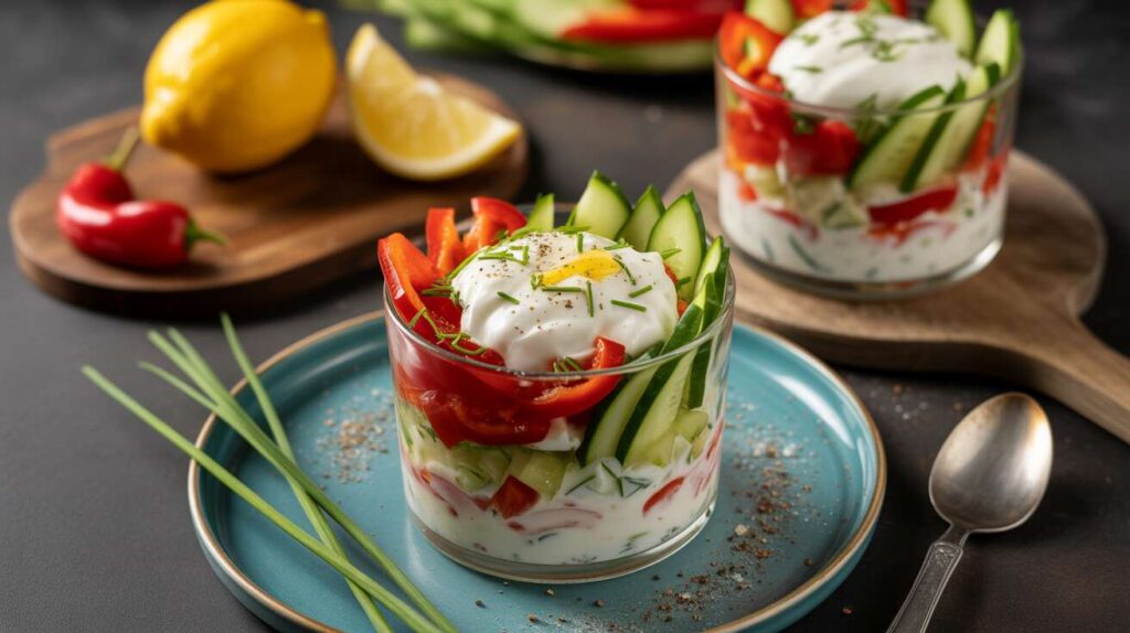 Verrine de thon légère, poivrons et concombre : recette fraîche et savoureuse