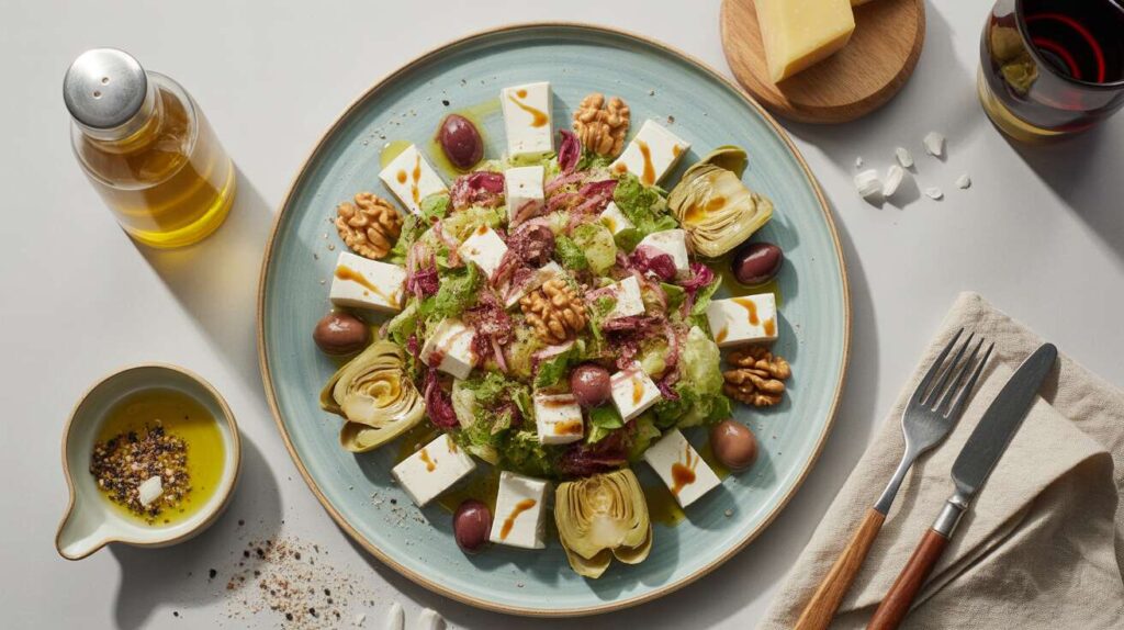 Salade composée au fromage de brebis : recette gourmande