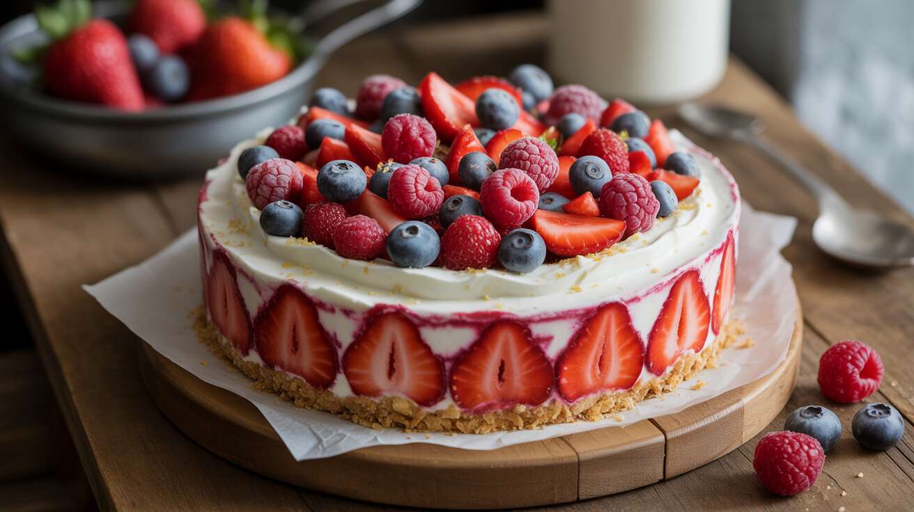 Tarte légère aux fruits rouges sans cuisson : recette facile et savoureuse