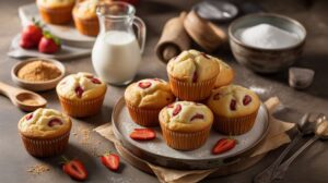 Recette muffins légers : fraises et lait de soja