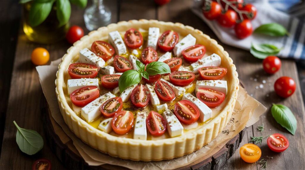 Tarte d'été au fromage et tomates cerises : une recette savoureuse