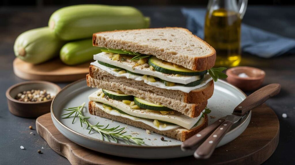 Sandwich courgettes et fromage frais : recette savoureuse
