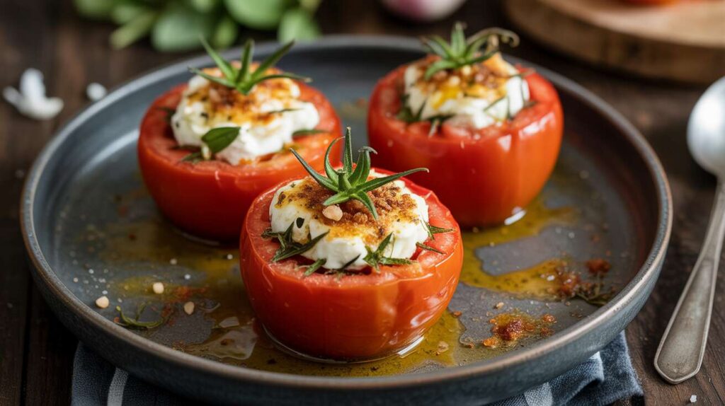 Tomates provençales farcies au fromage frais : recette savoureuse