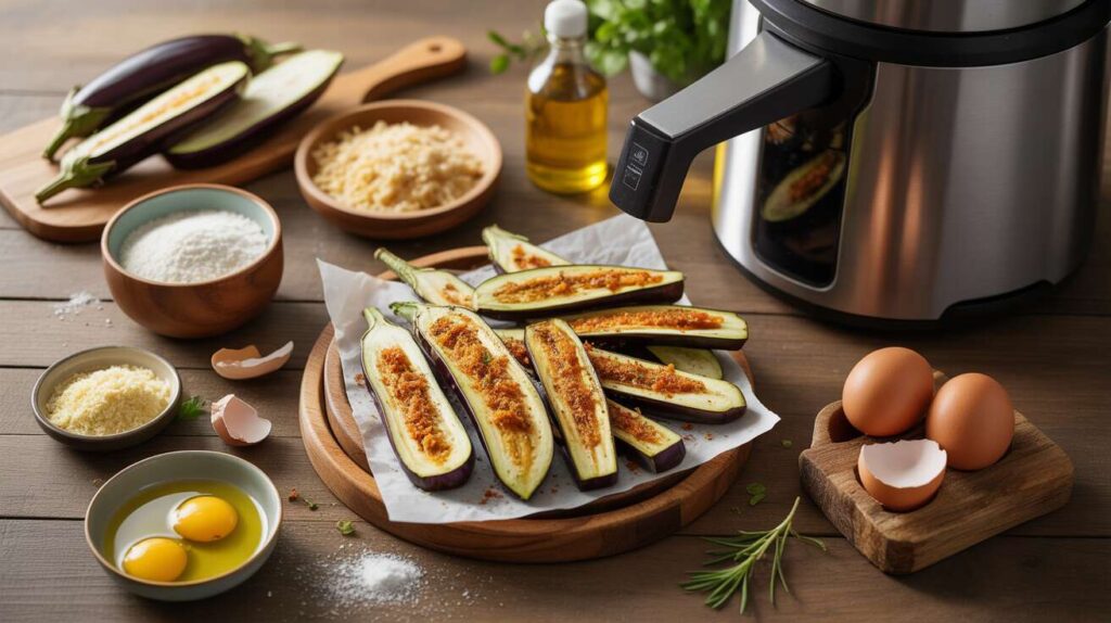 Ces frites d'aubergines au Air Fryer sont croustillantes à l'extérieur et fondantes à l'intérieur