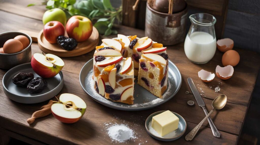 Le "gâteau invisible" aux pommes et prunes, un dessert léger et plein de fruits