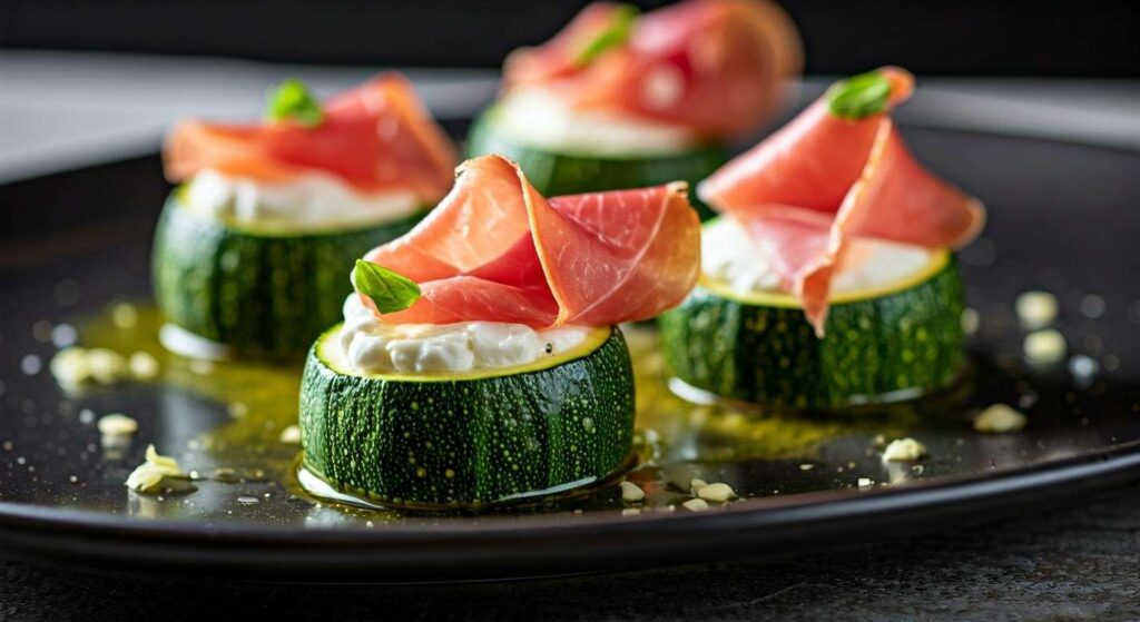 Courgettes farcies au fromage frais et jambon de Parme : recette légère et savoureuse