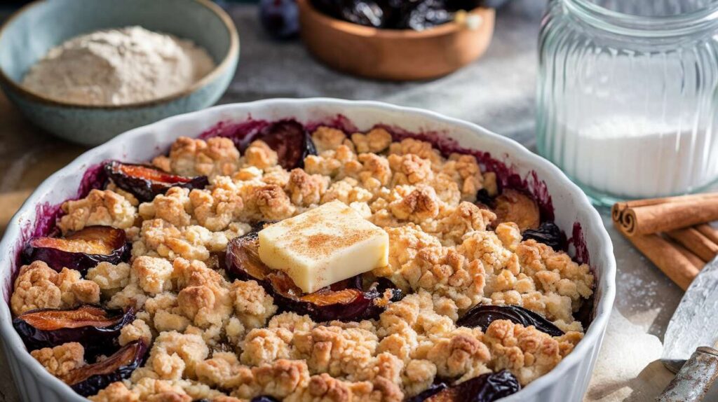 Le crumble aux prunes, le dessert facile et réconfortant qui annonce la fin de l&rsquo;été