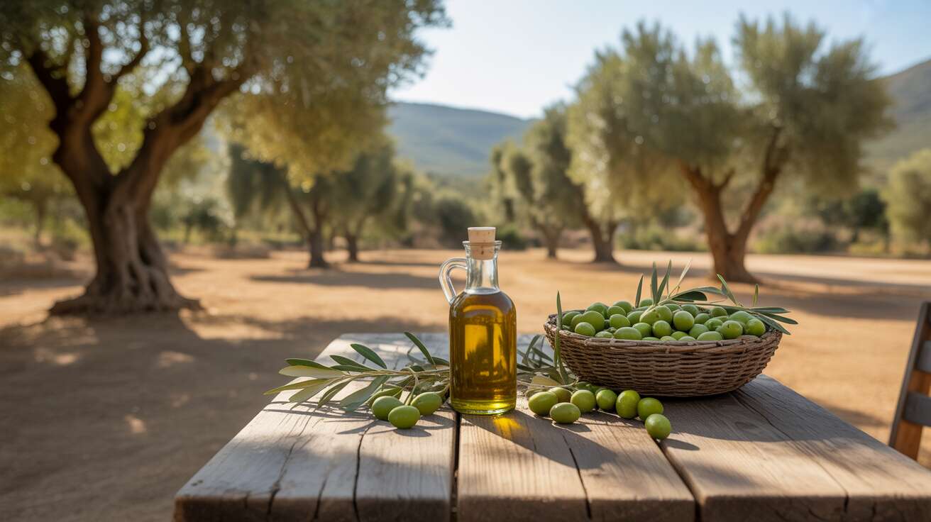 L'astuce pour reconnaître une véritable huile d'olive crétoise d'une contrefaçon vendue aux touristes (elle doit avoir une légère amertume et piquer un peu la gorge)