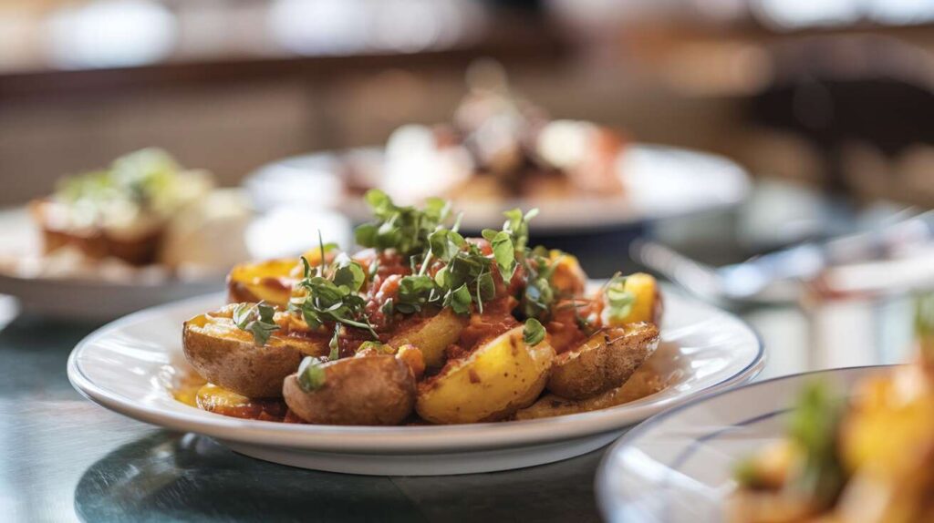 Le secret des bars à tapas de Séville pour des « patatas bravas » vraiment croustillantes (elles sont cuites en deux fois, d&rsquo;abord pochées dans l&rsquo;huile puis frites à haute température)