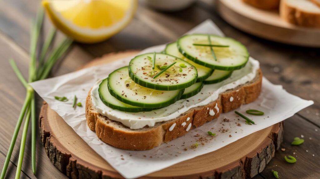 Tartine de concombre au fromage frais : recette facile et gourmande