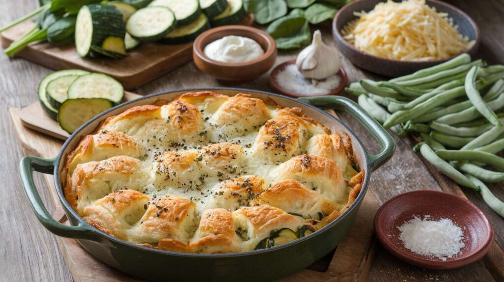 Gratin de courgettes et légumes verts au parmesan : recette savoureuse