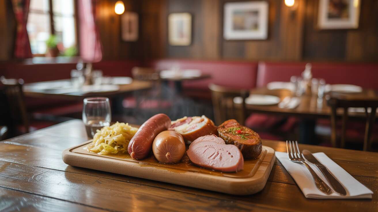 Alerte des chefs alsaciens : cette erreur que font tous les touristes en mangeant la choucroute à Strasbourg (ne jamais mélanger la viande et le chou, on déguste chaque élément séparément)