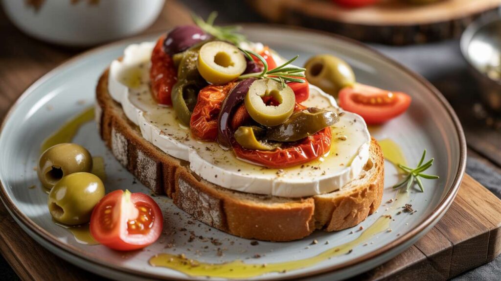 Recette Toast au Fromage Frais et Légumes du Soleil