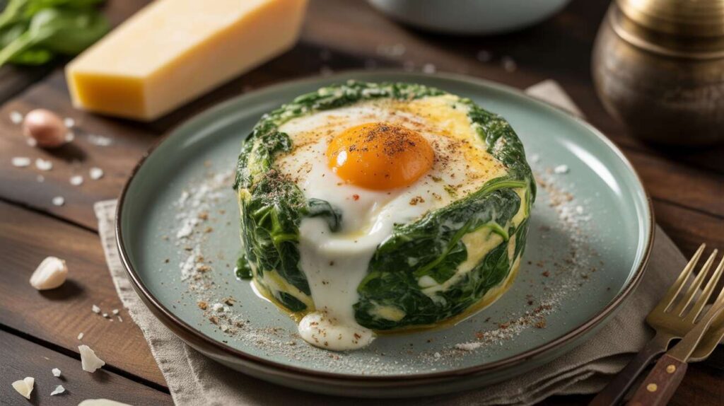 Oeuf cocotte aux épinards et parmesan : la recette légère pour garder son bronzage