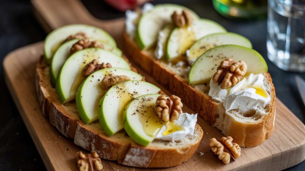 Tartine Pomme, courgette et Fromage de Chèvre Frais : recette Savoureuse