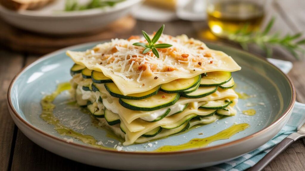 Lasagnes d'été aux courgettes et fromage frais
