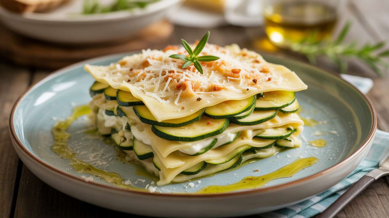 Lasagnes d'été aux courgettes et fromage frais