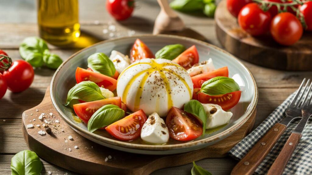 Recette Tomates, basilic et Burrata : un Délice Estival