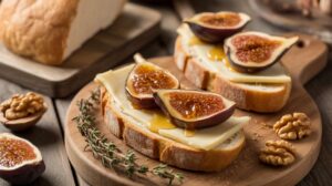 Tartine de figues rôties au miel et fromage à raclette : recette savoureuse