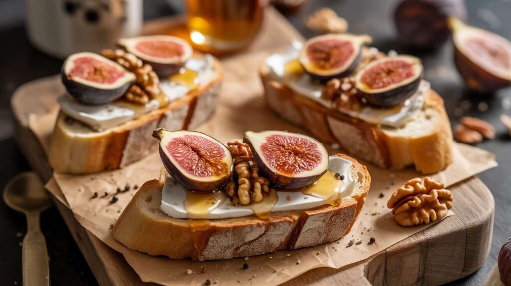 Toasts figue, roquefort et noix : recette gourmande