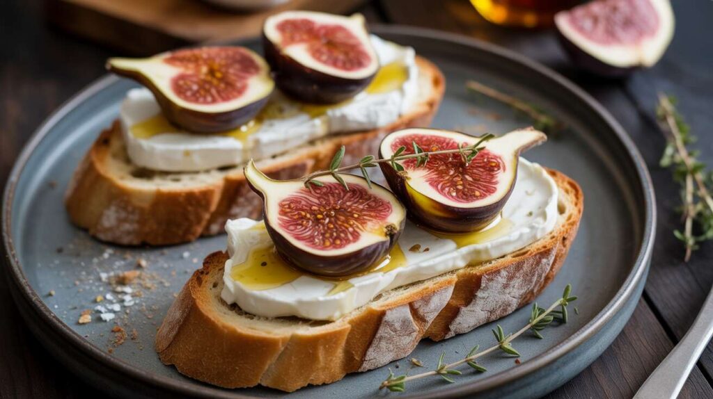 Recette de toast au chèvre chaud et figue