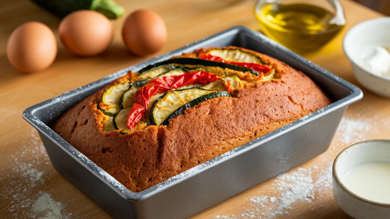 Cake aux légumes d’été et fromage de chèvre