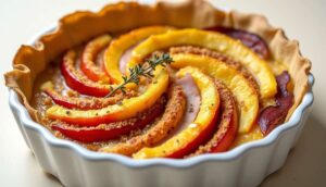 Tourte au potiron, chèvre frais et lardons fumés : recette gourmande