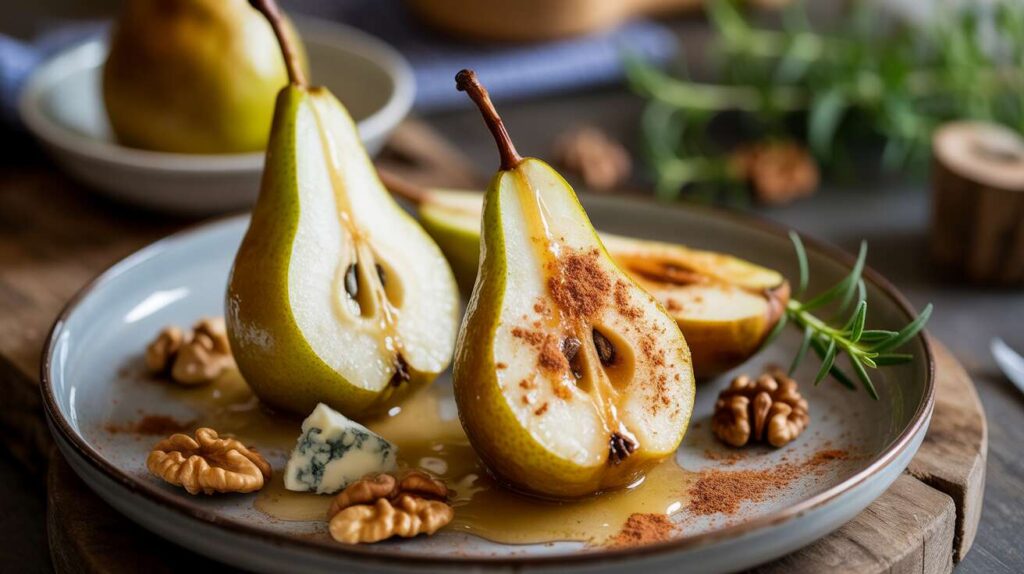 Poires Rôties aux Noix et Bleu : recette Gourmande