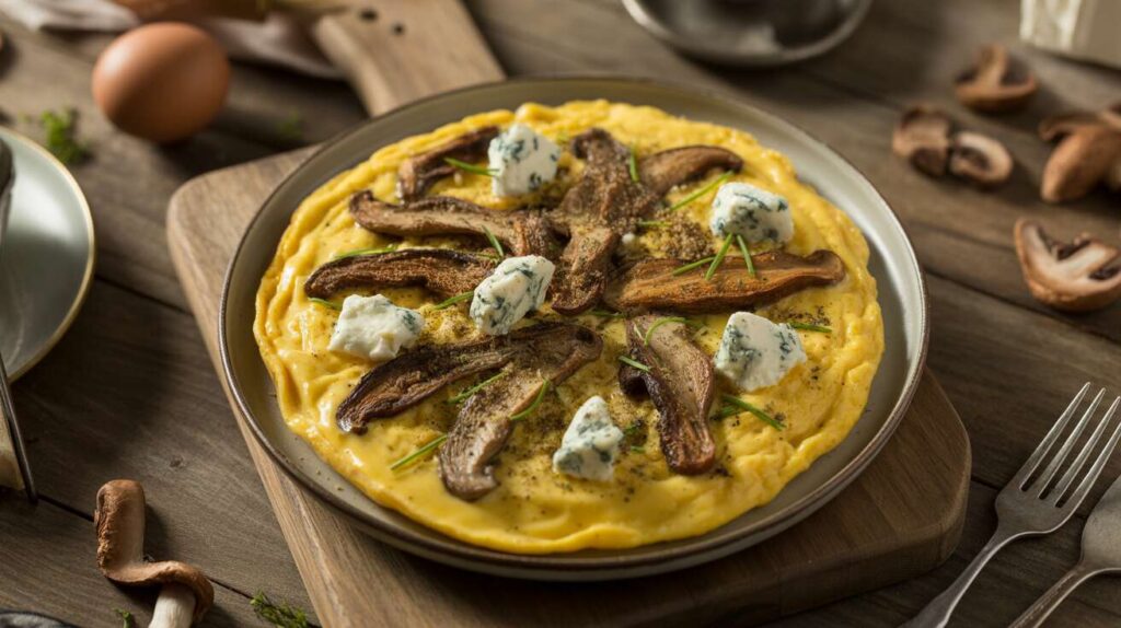 Omelette aux champignons des bois et bleu : la recette savoureuse