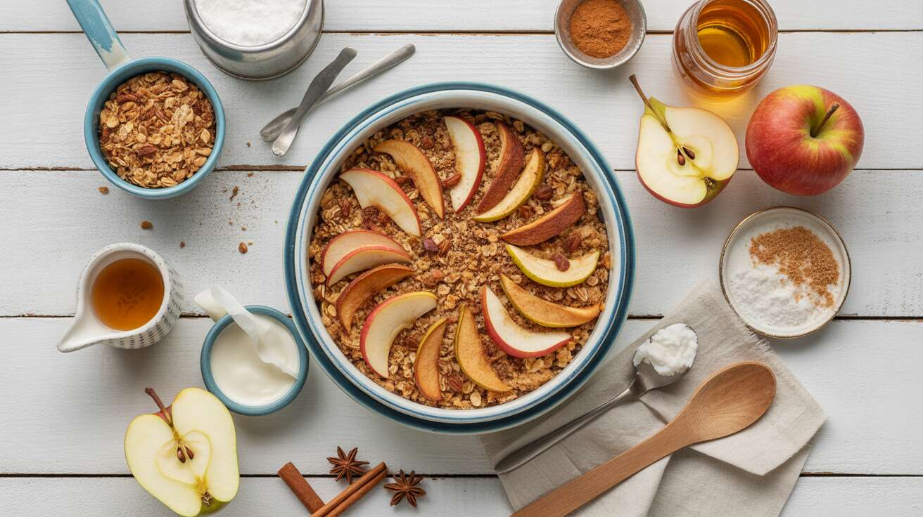 Gratin croustillant de pommes et poires aux Granola : recette légère