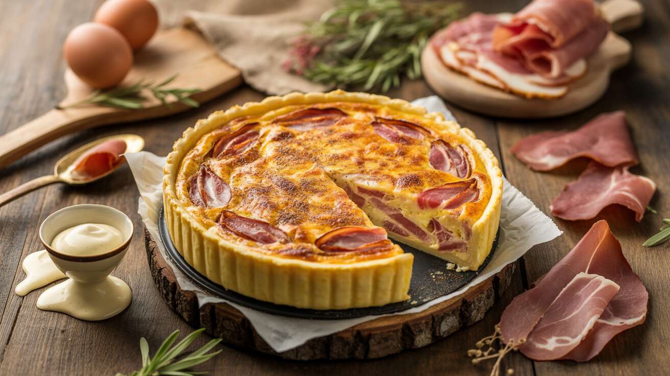 Quiche légère d'automne aux poireaux et jambon
