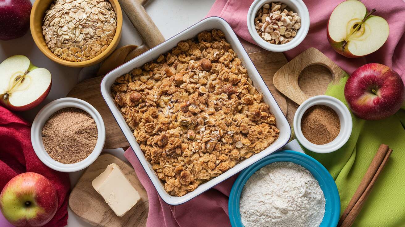 Crumble léger pomme-noisette : recette gourmande et facile