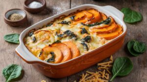 Gratin léger de courge butternut et épinards : recette facile et saine