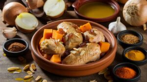 Recette : tajine léger de poulet épicé au butternut