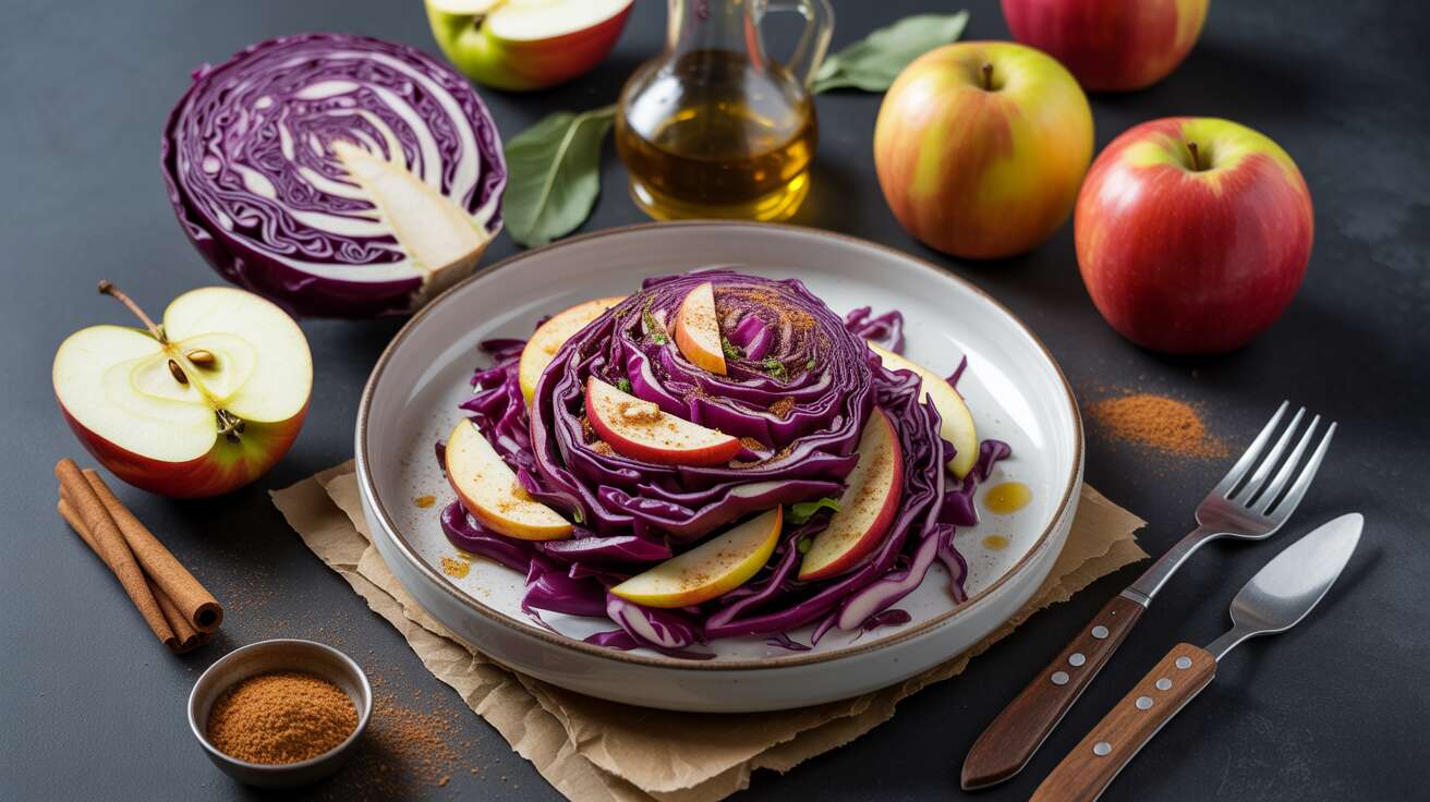 Chou rouge aux pommes : entrée légère d'automne