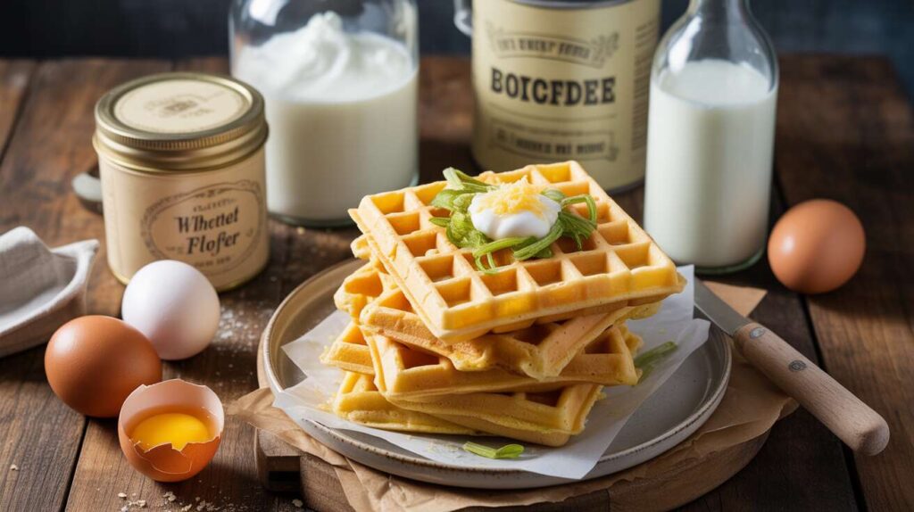 Gaufres salées aux poireaux et fromage frais : recette gourmande