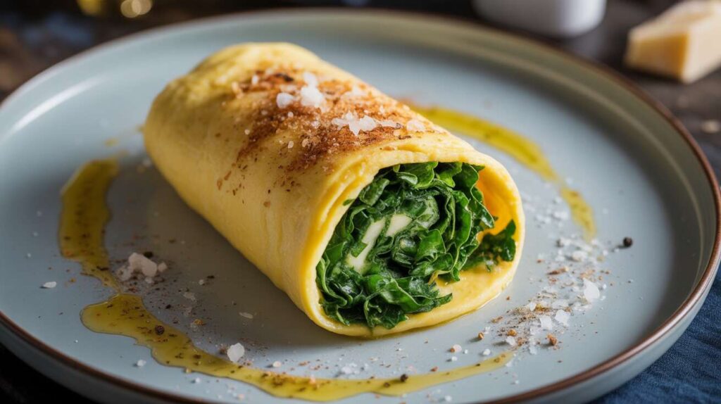 Omelette roulée au kale : recette légère et saine