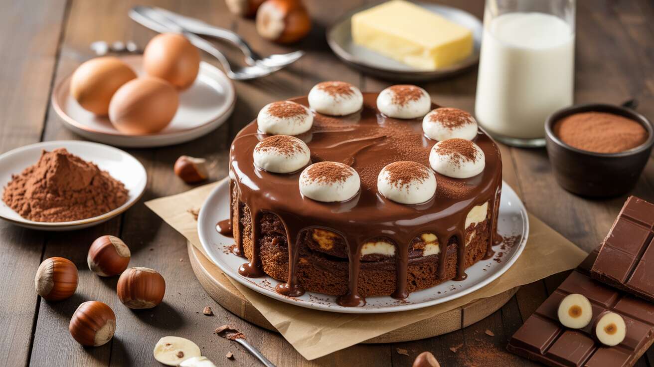 Cake chocolat noisette châtaigne au fromage frais : recette gourmande