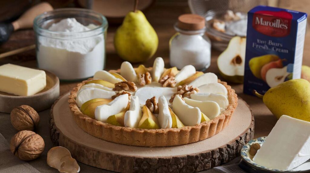 Recette Tarte Poires, noix et Maroilles : délice Savoureux