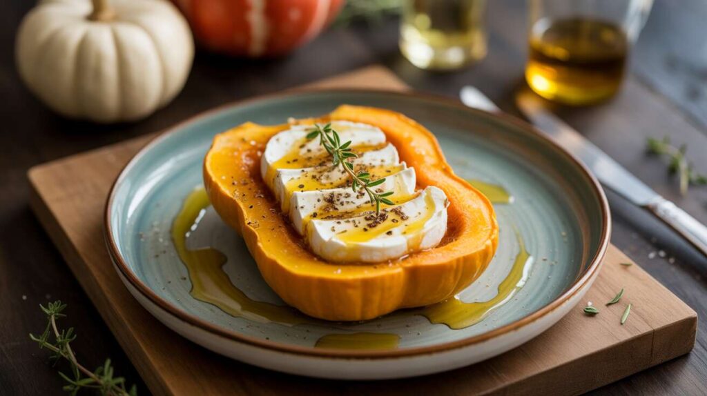 Potimarron rôti au chèvre : recette savoureuse