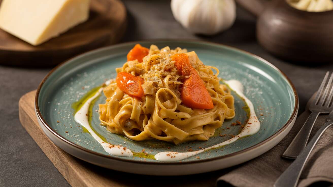 Tagliatelles de konjac au potiron et parmesan léger : recette minceur savoureuse