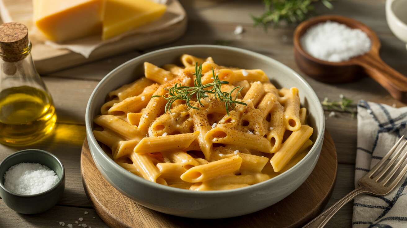 Recette de penne au potiron et parmesan