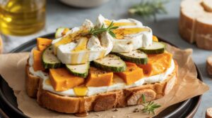 Tartine courge, châtaignes et chèvre : recette gourmande