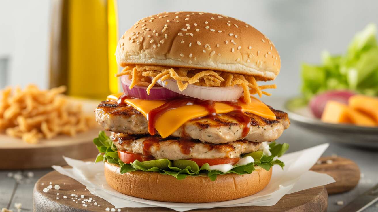 Burgers poulet cheddar : recette gourmande et facile