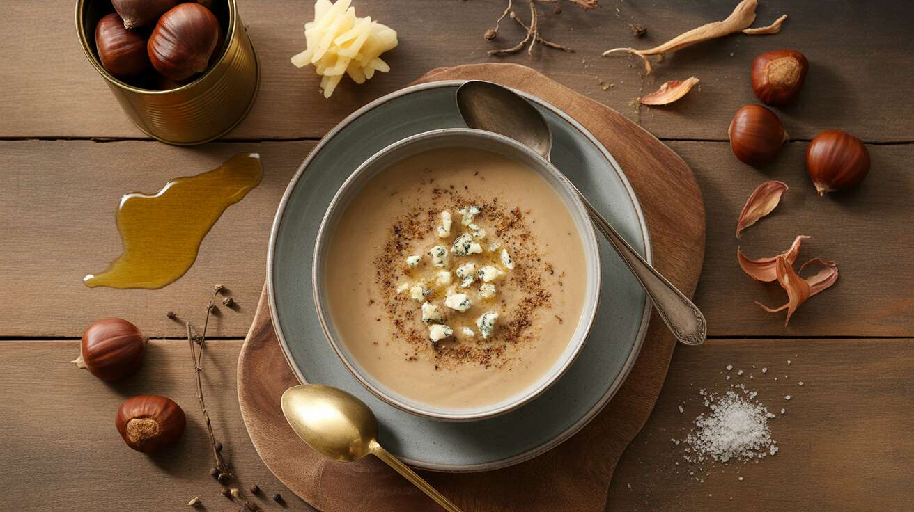 Velouté de châtaignes au fromage : recette gourmande