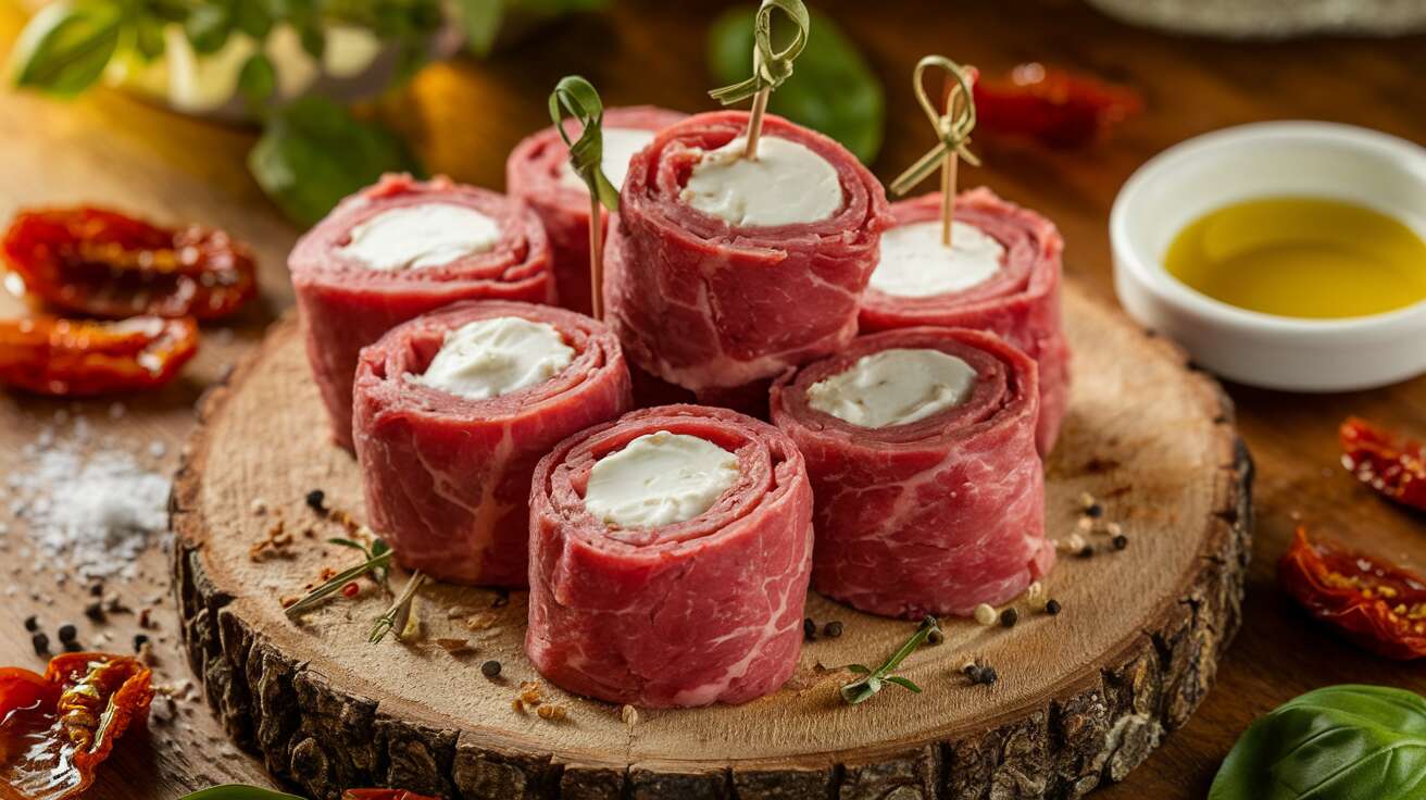 Roulés de bœuf au fromage de chèvre frais : délice gourmand