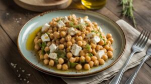 Salade légère de pois chiches au chèvre : recette minceur