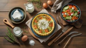 Quiche sans Pâte au Chèvre Frais et Légumes : recette Savoureuse
